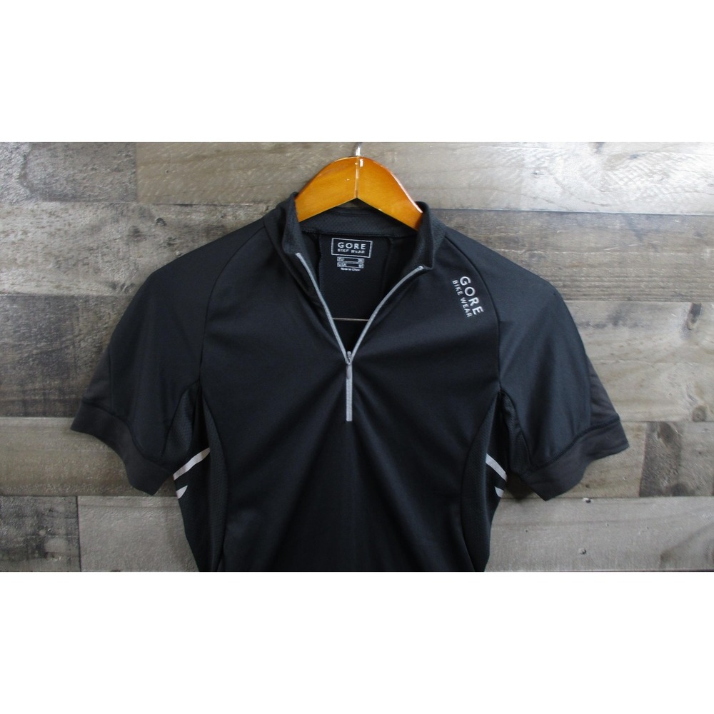 Gore Bike Wear Shirt Womens Medium Black Cycling Jersey Half Zip Rear Pockets